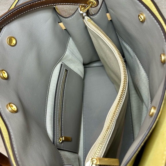 NWT Tory Burch Lee Radziwill Double Bag – Jackfruit (Golden Tan) + Dust Bag - Picture 4 of 15